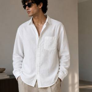Rove White Linen Boxy Fit Shirt